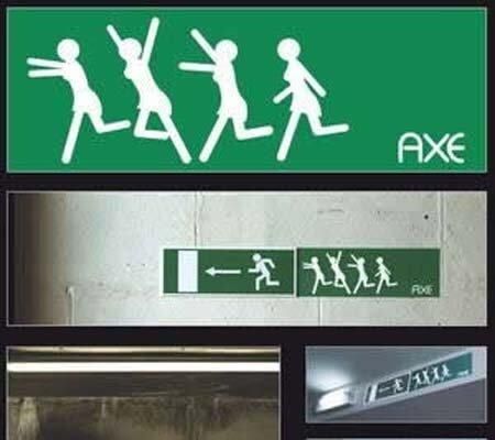 Axe effect emergency exit sign ambient ad