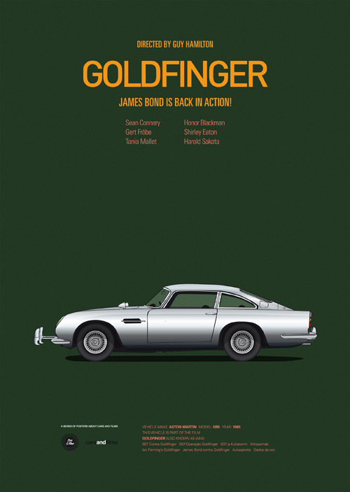 Goldfinger Aston Martin poster