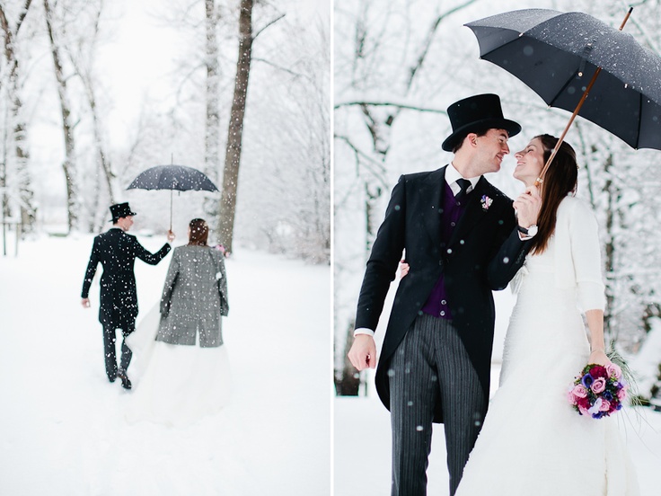 Winter wedding photography idea