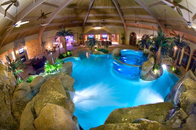 Atmospheric indoor pool interior