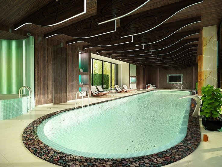 Indoor swimming pool architectural photo