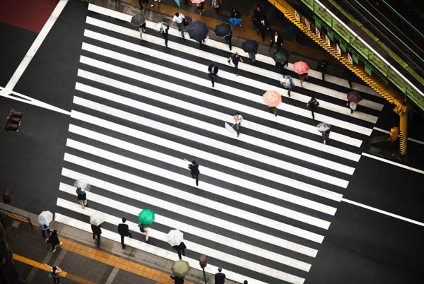 City intersection from above by Navid Baraty