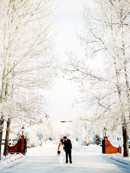 Winter wedding photography idea