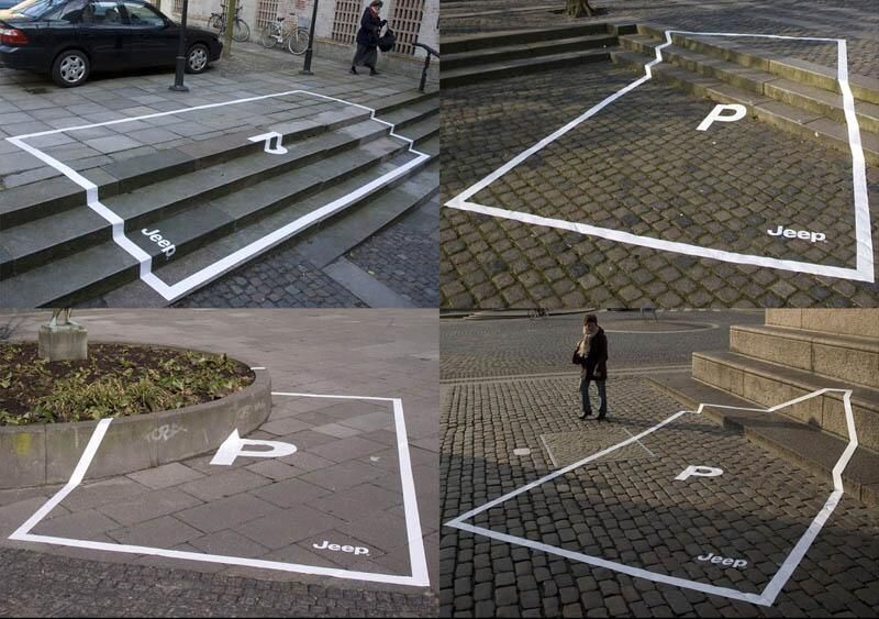 Jeep ambient parking space guerrilla ads