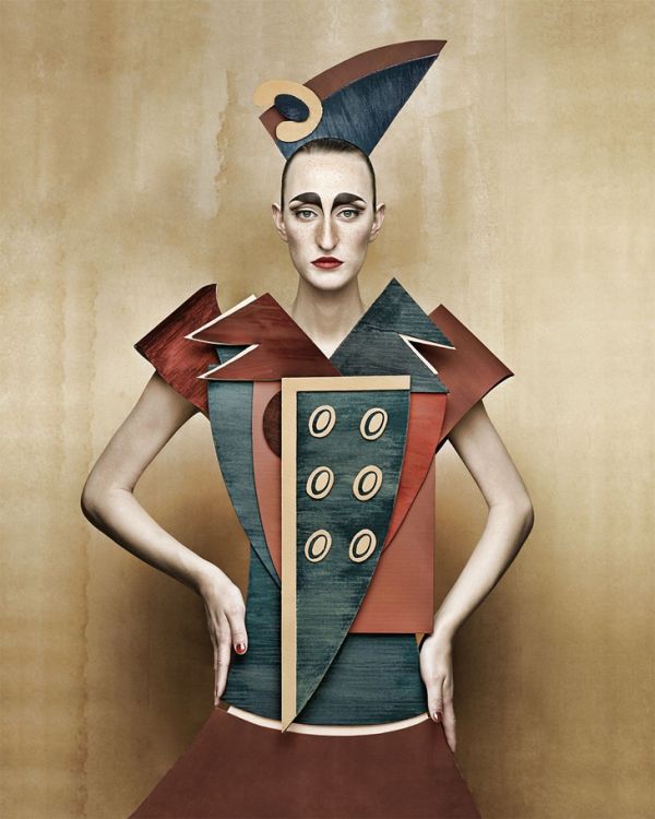 Cardboard Ladies series portrait by Christian Tagliavini