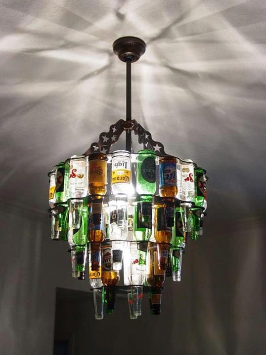 Bottle lantern centerpiece