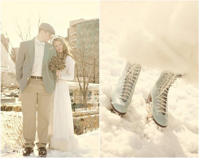 Winter wedding photography idea