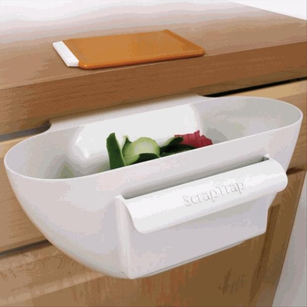 cutting board scrap bin