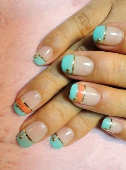 Playful pattern summer nail art