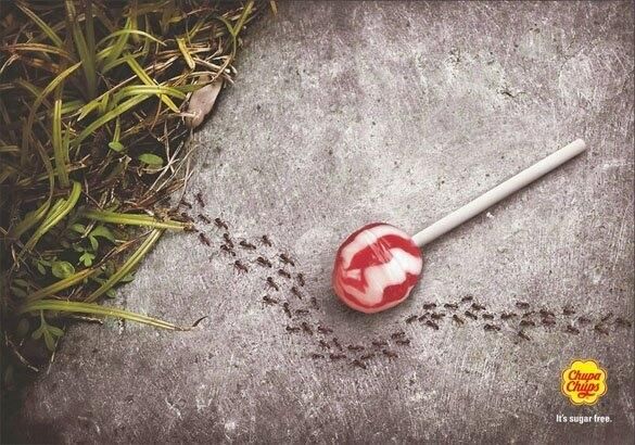 Chupa Chups sugar-free ants avoid lollipop ad