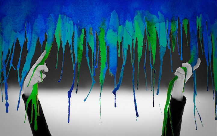 Anesidora series image with photographic figure and paint