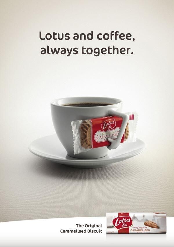 Lotus Biscoff coffee cup handle hug ad