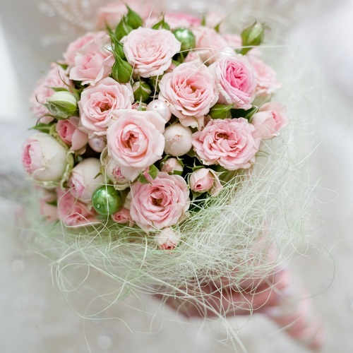 Compact fresh flower wedding bouquet
