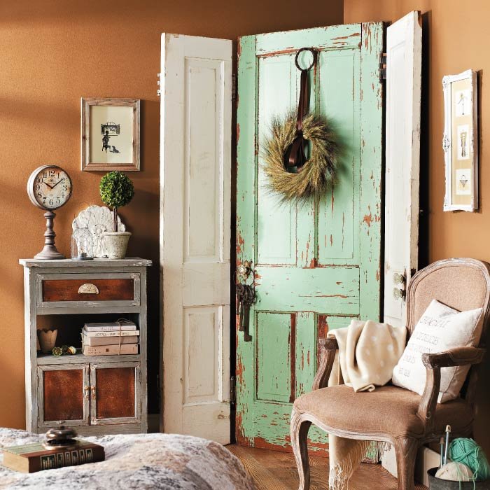 Garden or patio use for an upcycled door