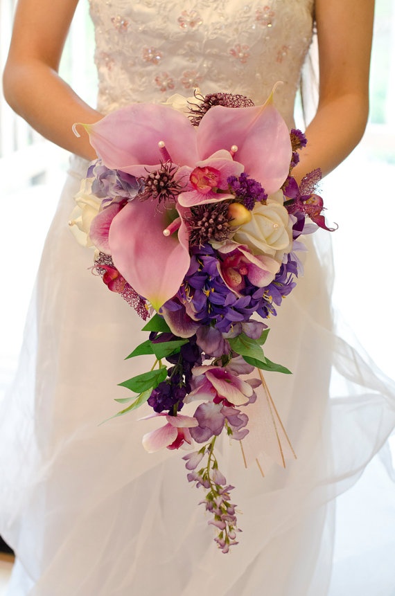 Lush fresh floral wedding bouquet