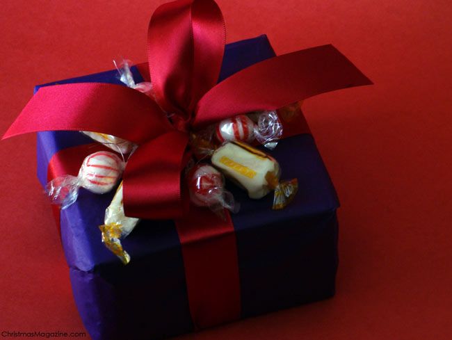 Greenery on Christmas gift