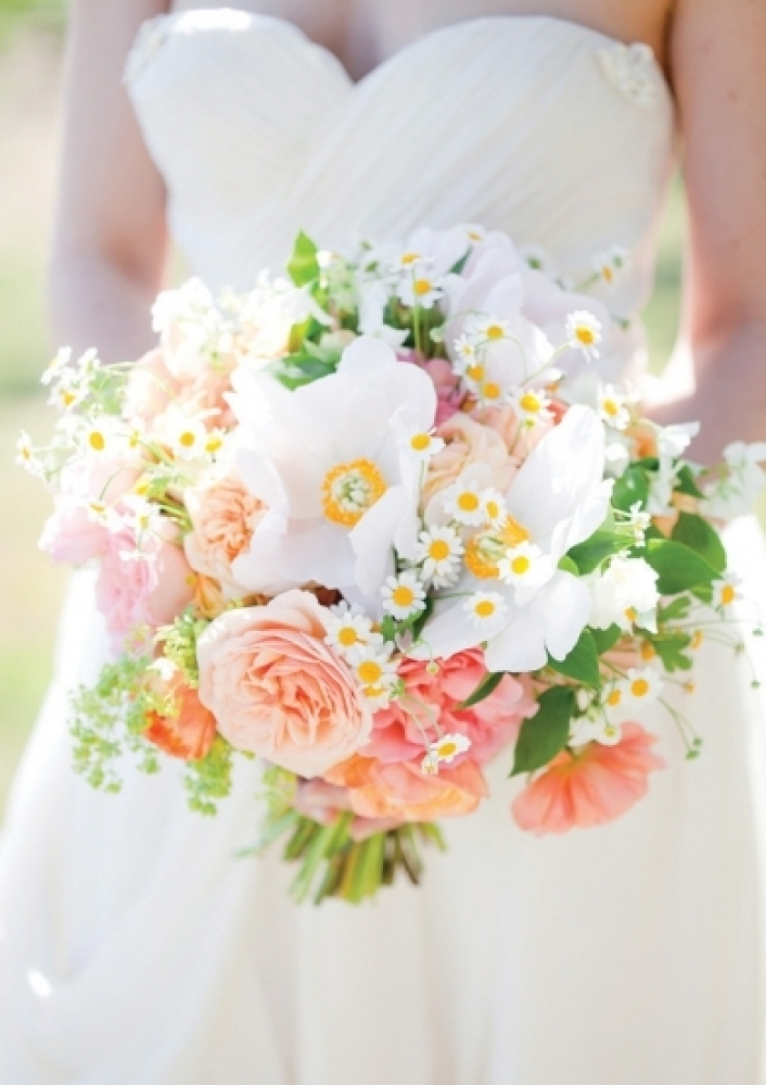 Soft pastel fresh flower bouquet