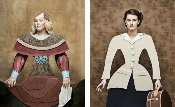 Cardboard Ladies horizontal portrait by Christian Tagliavini