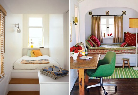 Built-in cozy nook for reading or resting