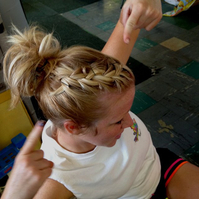 Face-framing braid along the hairline
