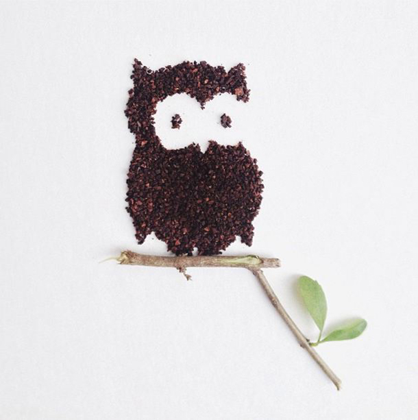 Liv Buranday coffee grounds creative illustration