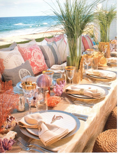 Blue and white coastal dining inspiration