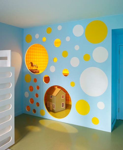 Playroom basement with toys