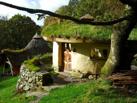 Stone and timber hobbit-inspired home