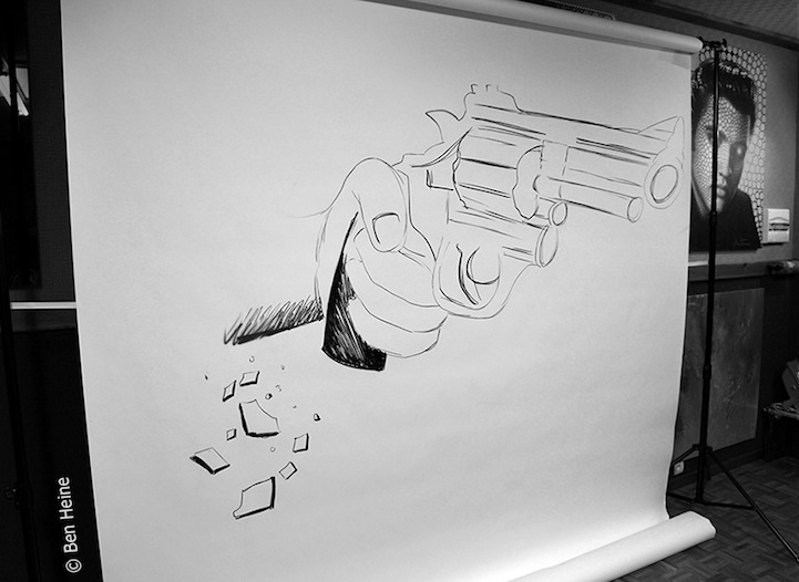 Pencil Vs Camera surreal composition