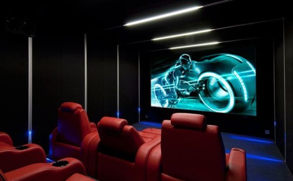 Home theater with ambient LED accents