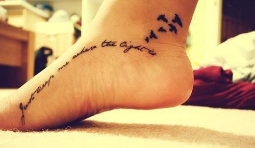 Outer foot edge tattoo