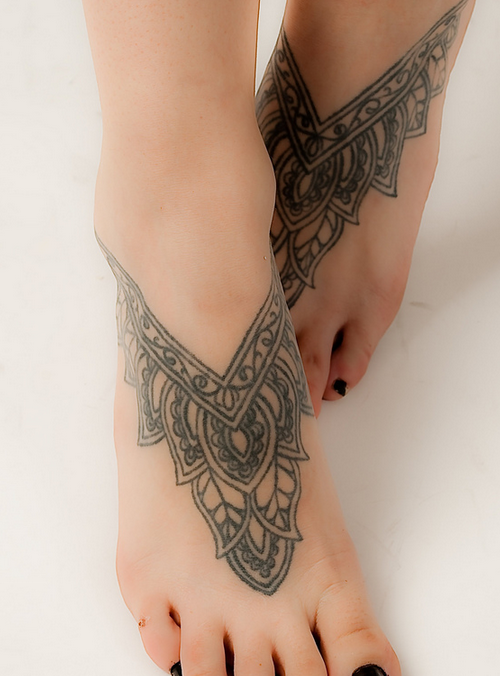 Coordinated foot tattoo ideas
