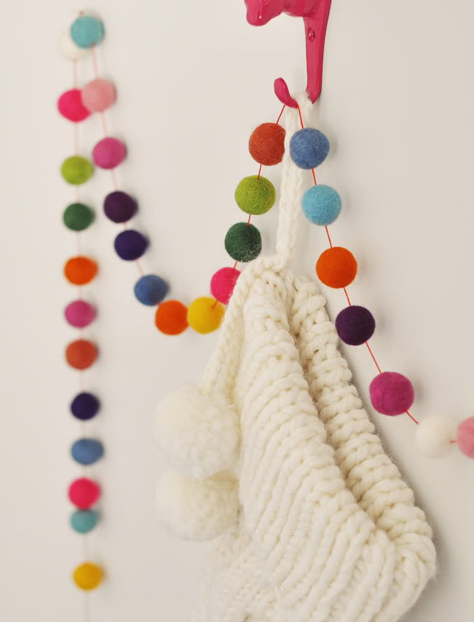 Felt ball garland