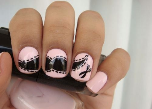 Mustache nail art detail