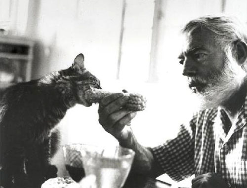 Ernest Hemingway in a rare photograph
