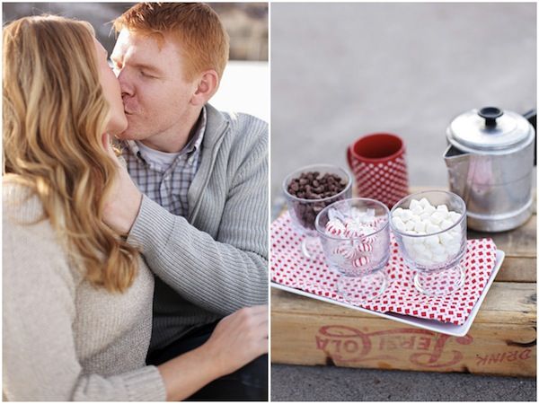Picnic setup with flowers and food details