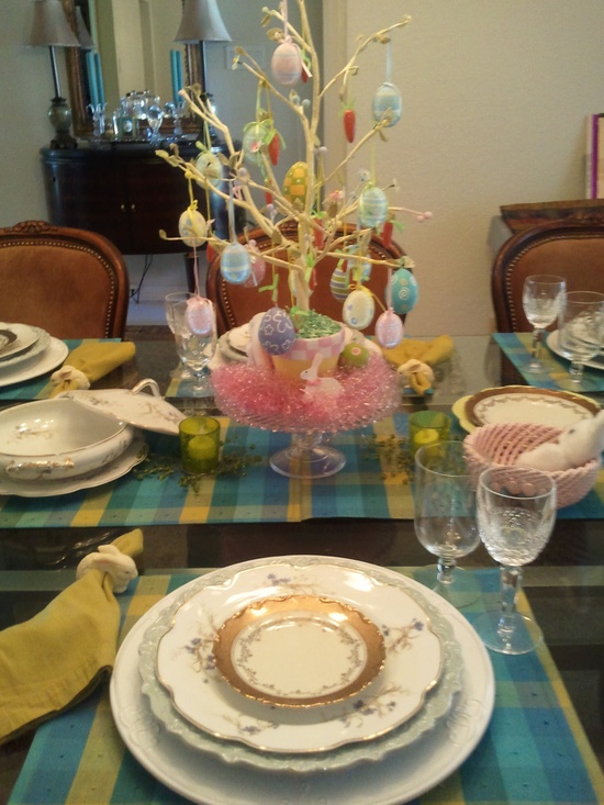 Handmade Easter table detail