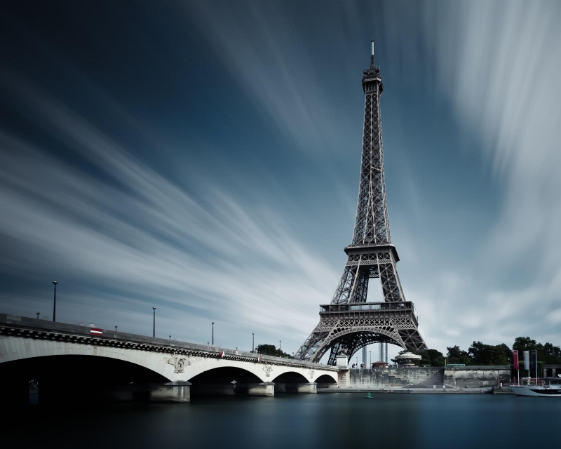Eiffel Tower in a carefully framed photographic study