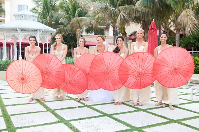 Bride centered with bridesmaids framing her
