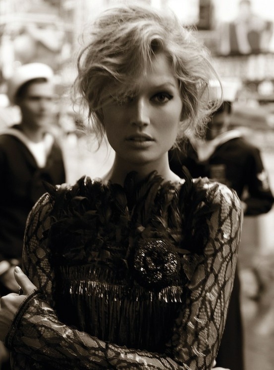Beauty portrait with contemplative gaze