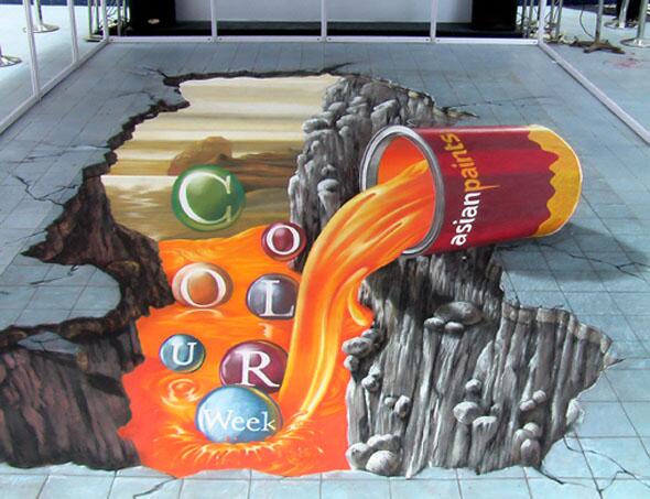 3D street art painting