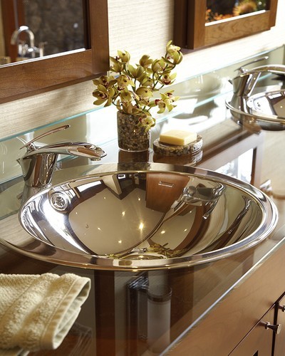 Finished metal faucet detail
