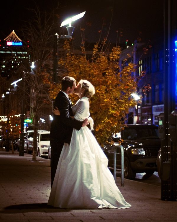 Dramatic wedding photograph with strong light