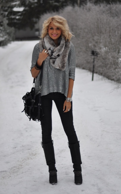 Cold-weather layered street look