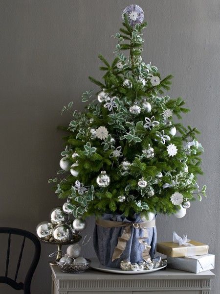 Tabletop holiday tree styling