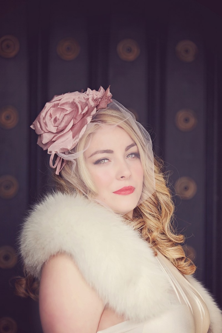 Elegant birdcage veil for a formal wedding portrait
