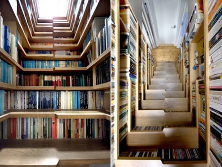Asymmetrical shelf bookcase