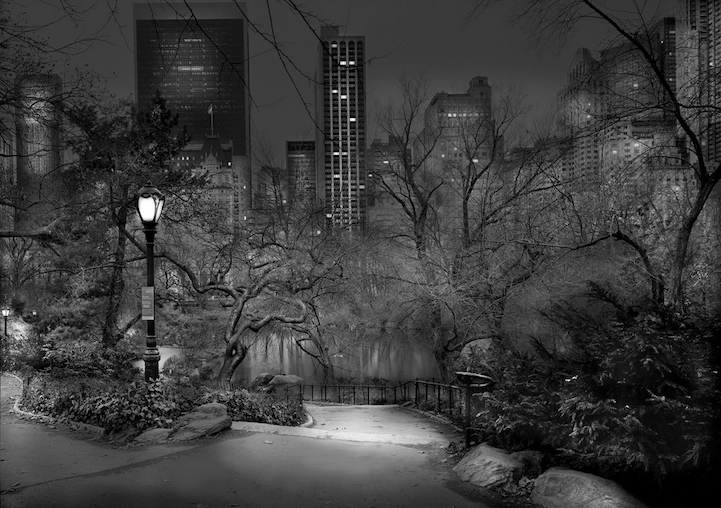 Night photograph of Central Park