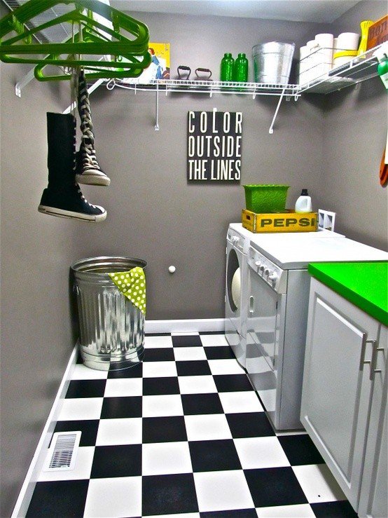 laundry-room12 Narrow laundry nook with stacked machines