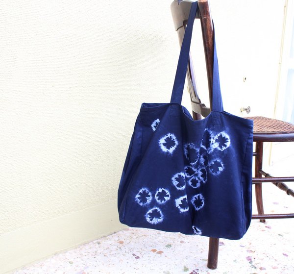 Shibori dyed tote bag